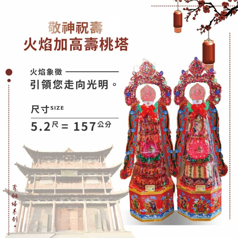 吉祥雷雕燈加高壽桃塔