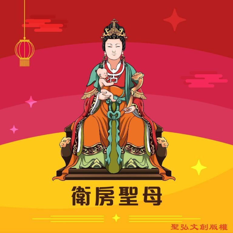 Q版衛房聖母神明彩繪圖