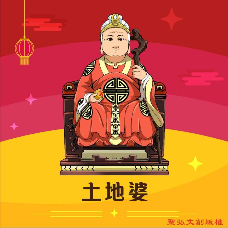 Q版土地婆神明彩繪圖
