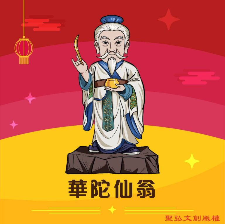 Q版華陀仙翁神明彩繪圖
