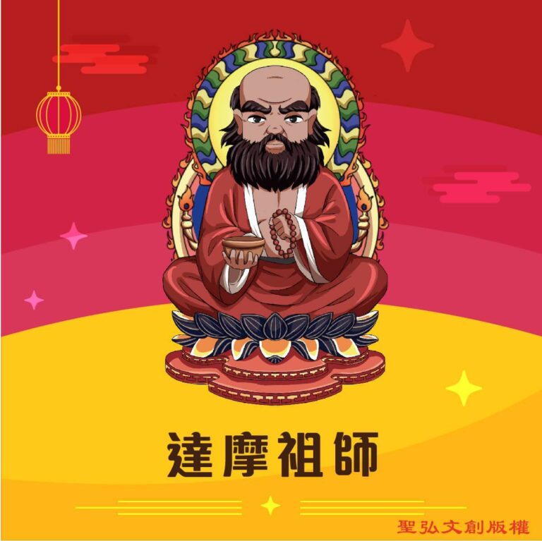 Q版達摩祖師神明彩繪圖