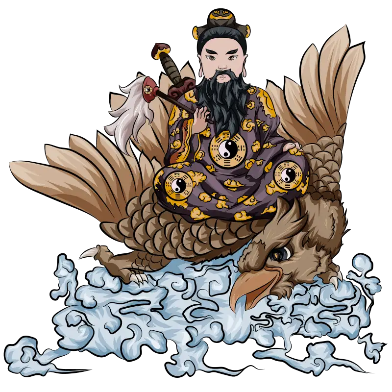 呂仙祖Q版彩繪圖